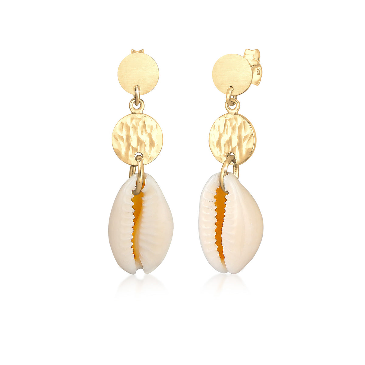 Gold - Elli | Ohrhänger Muschel | 925 Sterling Silber vergoldet