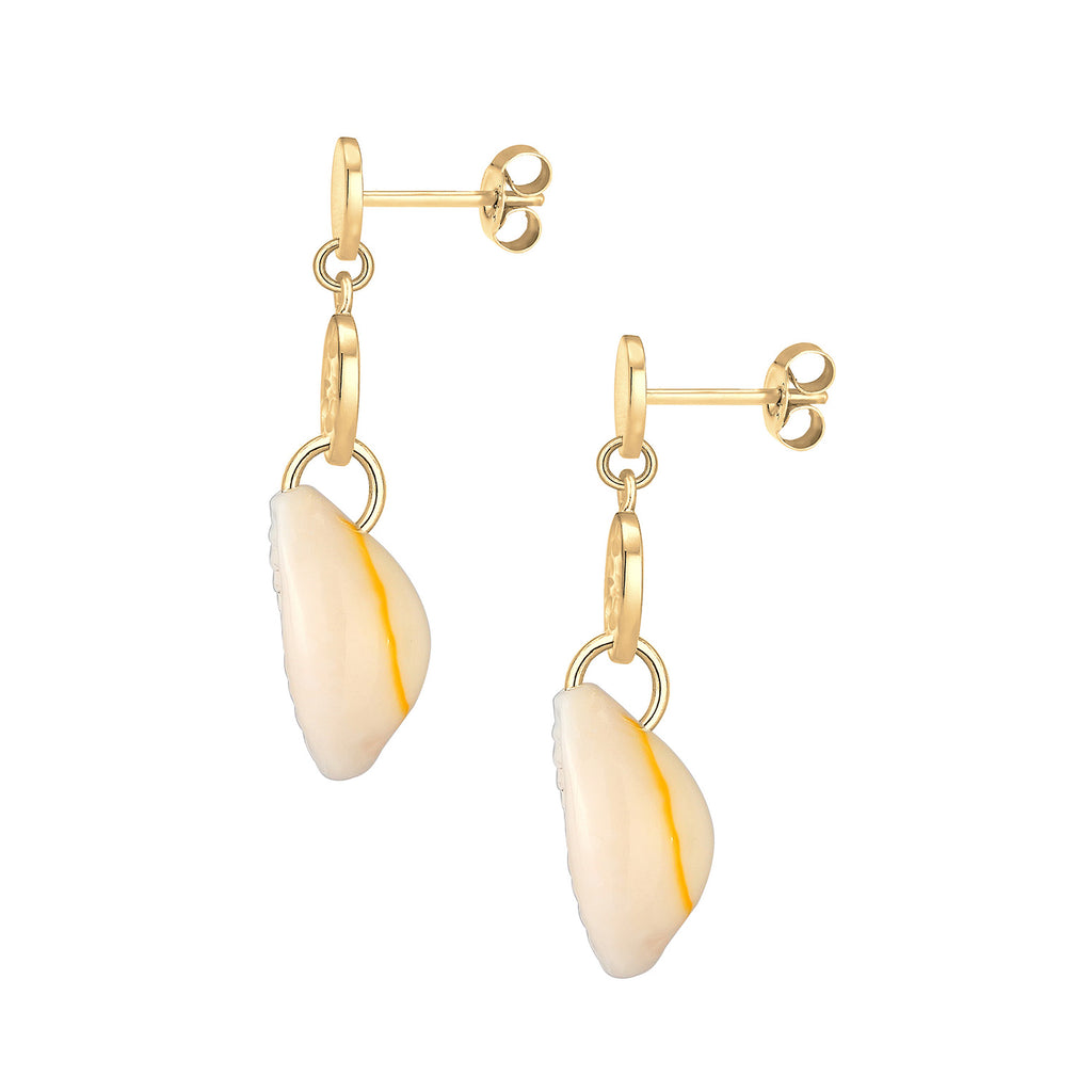 Gold - Elli | Ohrhänger Muschel | 925 Sterling Silber vergoldet