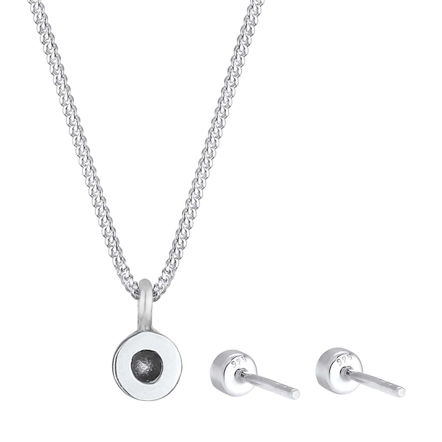 Silber - Elli | Solitär-Kette | Kristall ( Weiß ) | 925er Sterling Silber