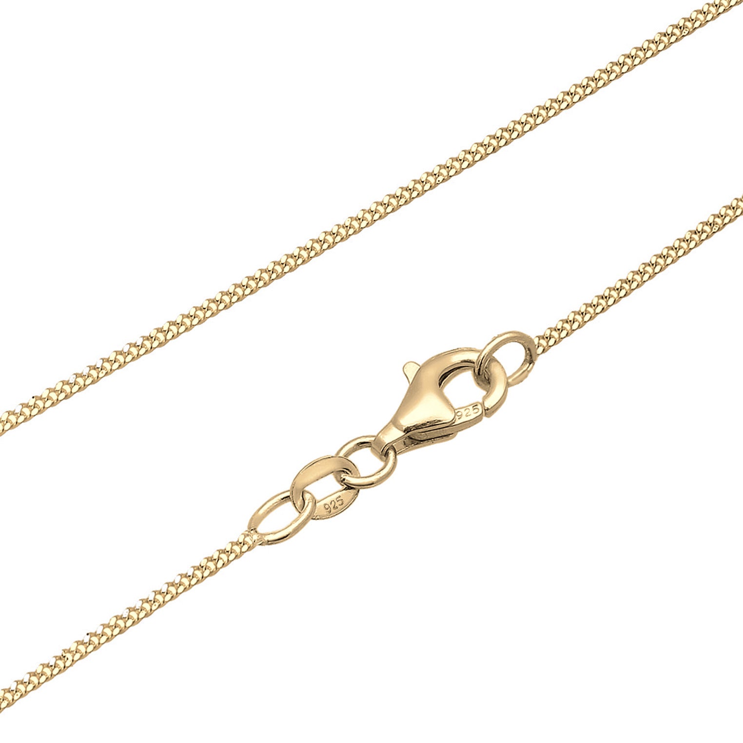 Gold - Elli | Solitär-Kette | Kristall ( Weiß ) | 925 Sterling Silber vergoldet