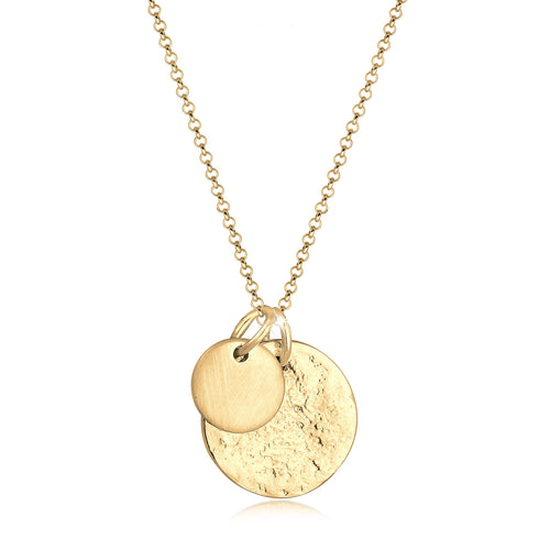 Gold - Elli | Halskette Plättchen Organic | 925 Sterling Silber vergoldet