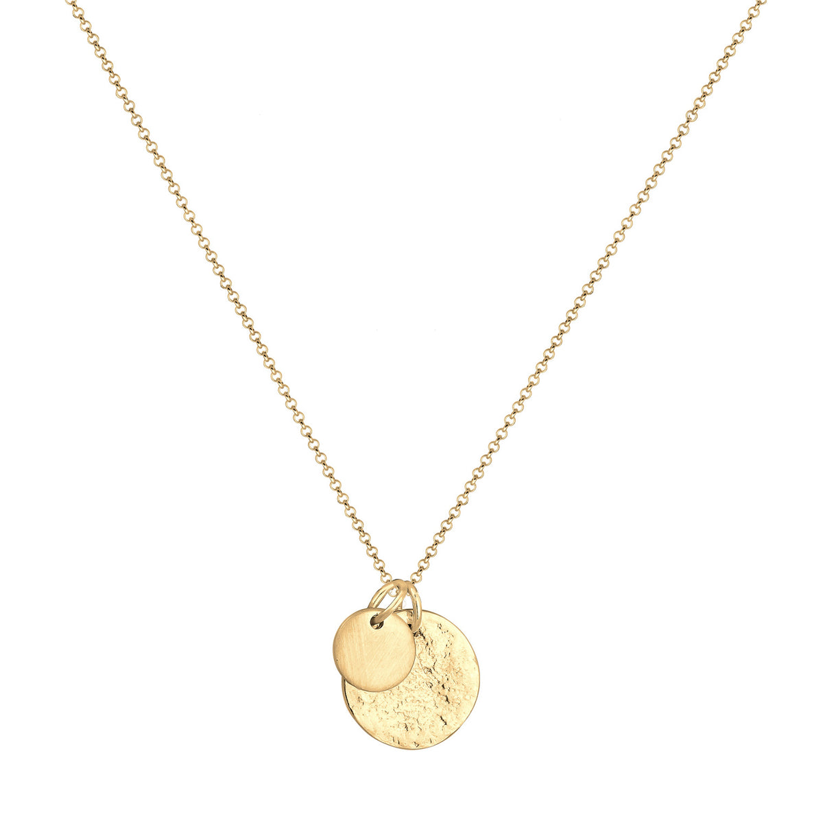 Gold - Elli | Halskette Plättchen Organic | 925 Sterling Silber vergoldet