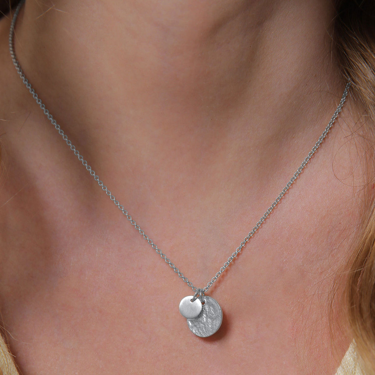 Silber - Elli | Halskette Plättchen Organic | 925 Sterling Silber