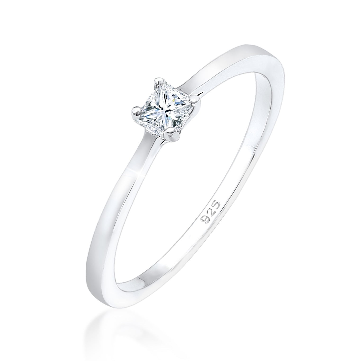 Silber - Elli DIAMONDS | Verlobungsring | Diamant ( Weiß, 0,1 ct ) | 925er Sterling Silber