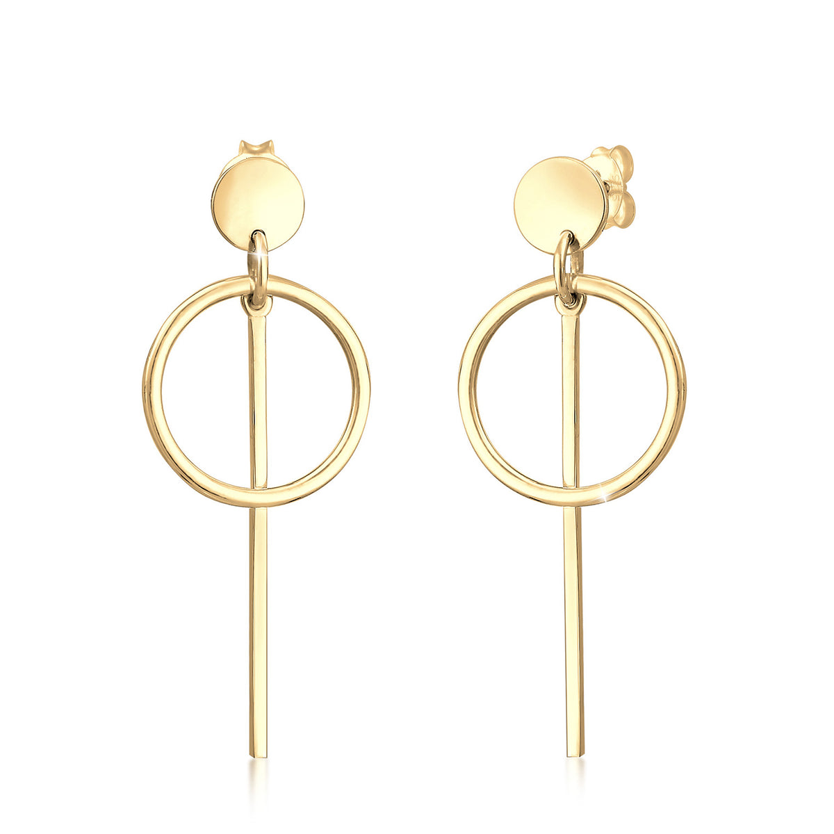Gold - Elli | Ohrhänger Geo | 925 Sterling Silber vergoldet