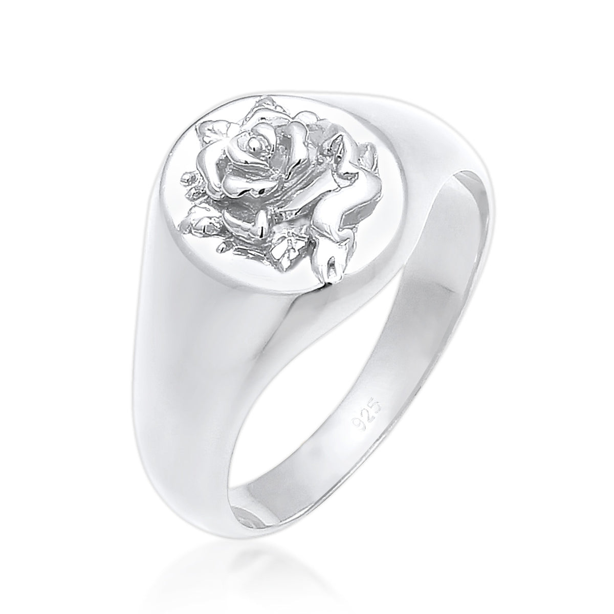 Silber - Elli | Siegelring Rose | 925er Sterling Silber