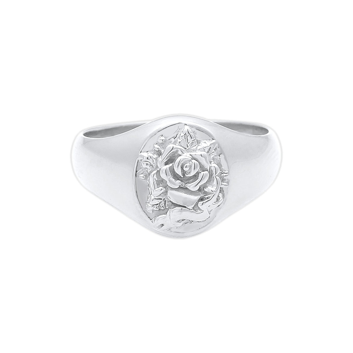 Silber - Elli | Siegelring Rose | 925er Sterling Silber