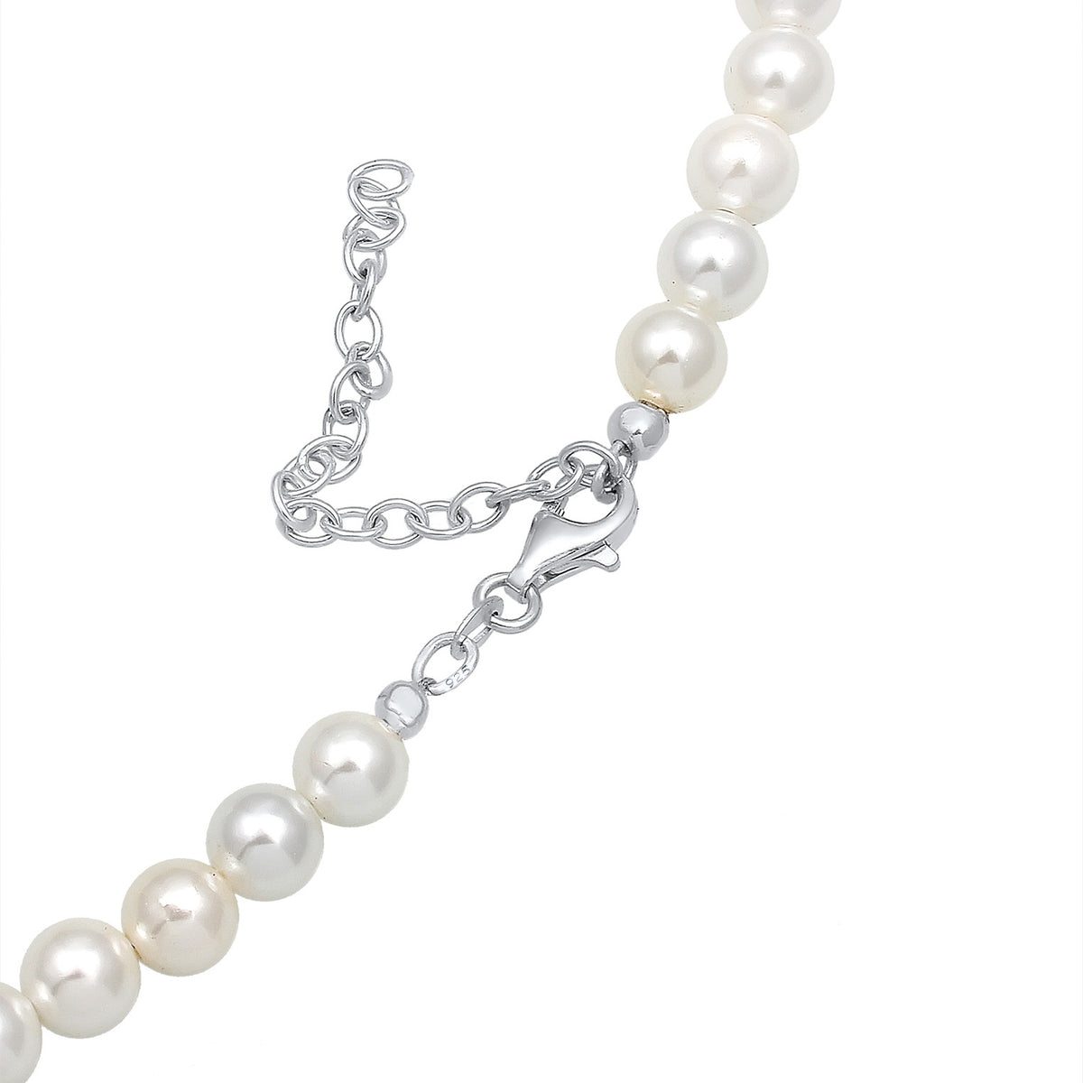 Silber - Elli | Halskette Edelweiss | Perle | 925er Sterling Silber