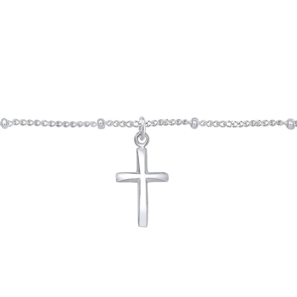 Silber - Elli | Kugel-Choker Kreuz | 925er Sterling Silber