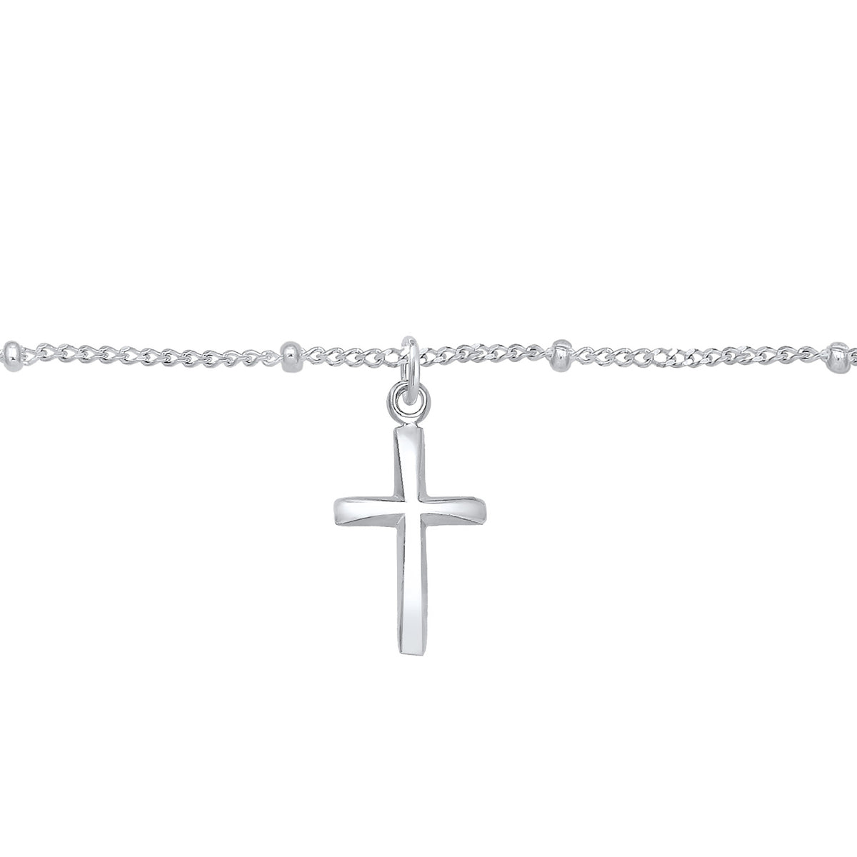 Silber - Elli | Kugel-Choker Kreuz | 925er Sterling Silber