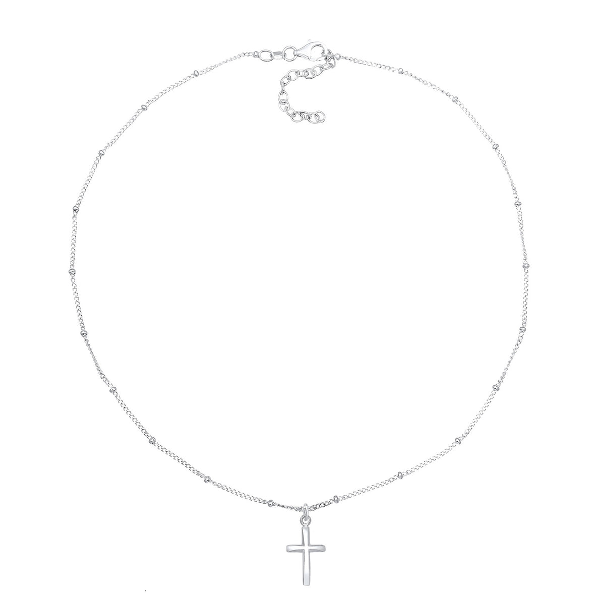 Silber - Elli | Kugel-Choker Kreuz | 925er Sterling Silber