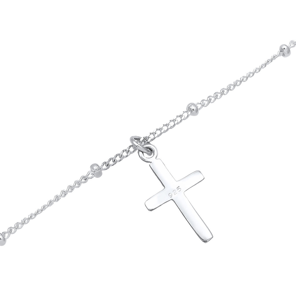 Silber - Elli | Kugel-Choker Kreuz | 925er Sterling Silber