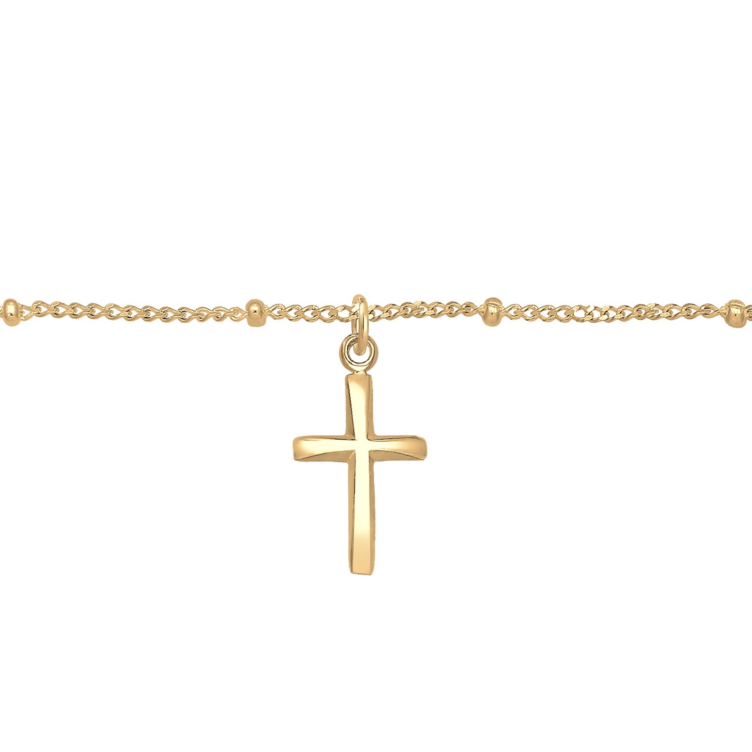 Gold - Elli | Kugel-Choker Kreuz | 925er Sterling Silber vergoldet