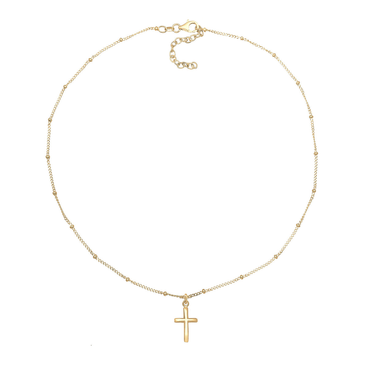 Gold - Elli | Kugel-Choker Kreuz | 925er Sterling Silber vergoldet