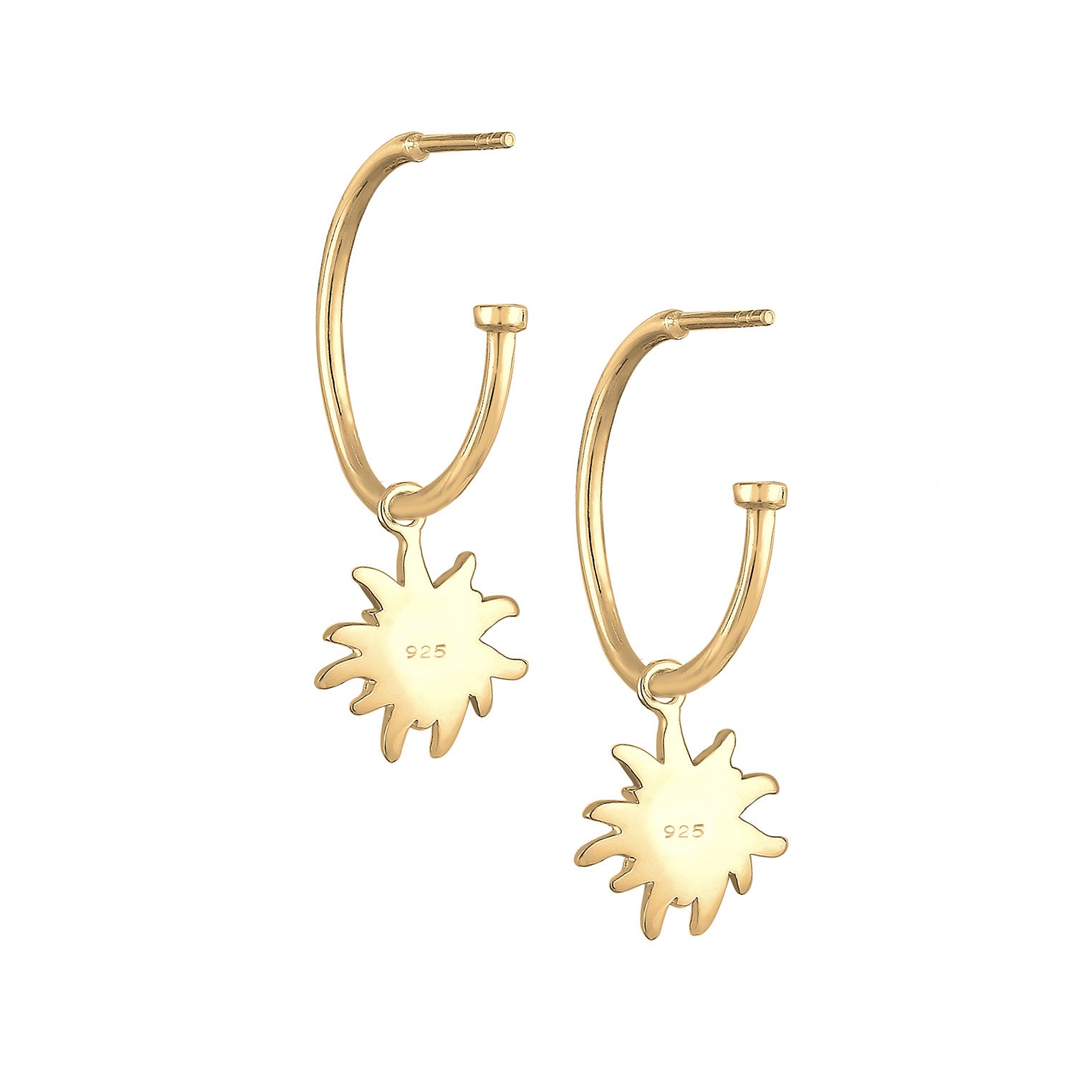 Gold - Elli | Creole Edelweiss | 925 Sterling Silber vergoldet