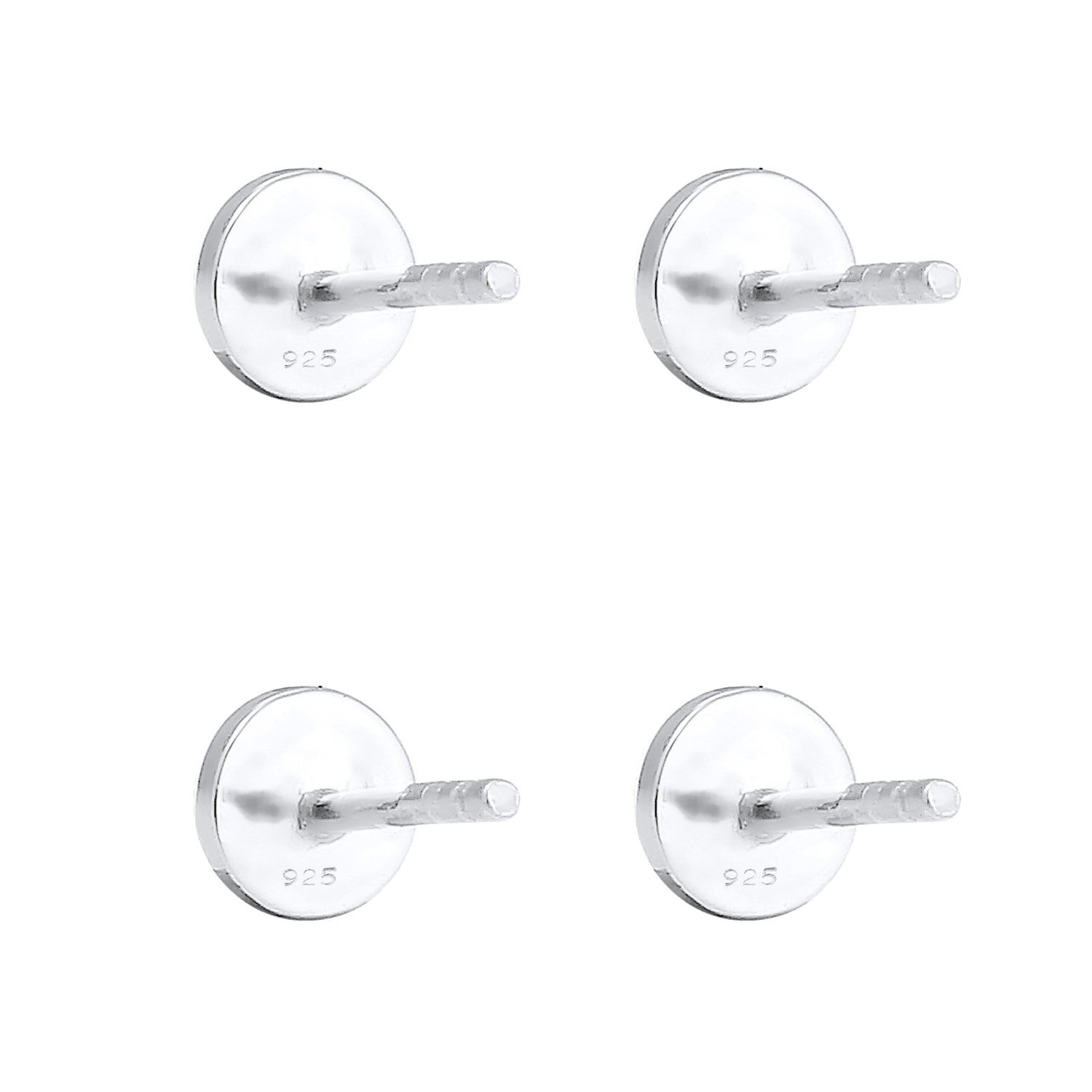 Silber - Elli | Ohrstecker Set Gehämmert & Glänzend | 925er Sterling Silber