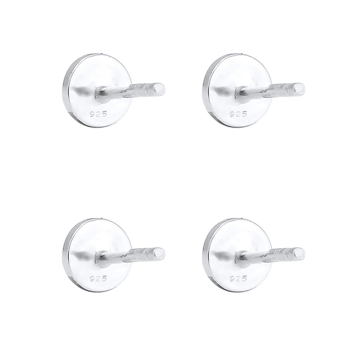 Silber - Elli | Ohrstecker Set Gehämmert & Glänzend | 925er Sterling Silber