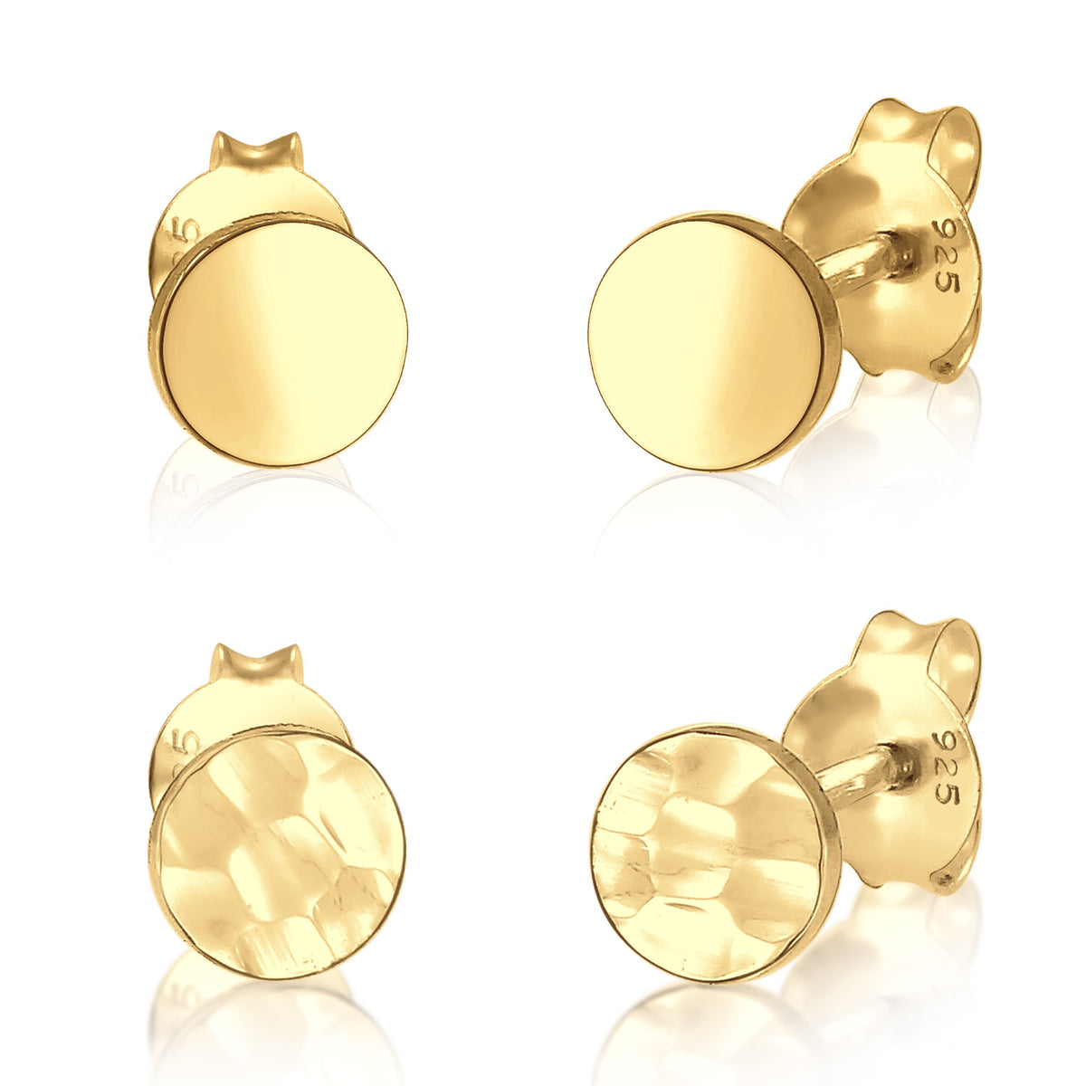 Gold - Elli | Ohrringset Geo | 925 Sterling Silber vergoldet