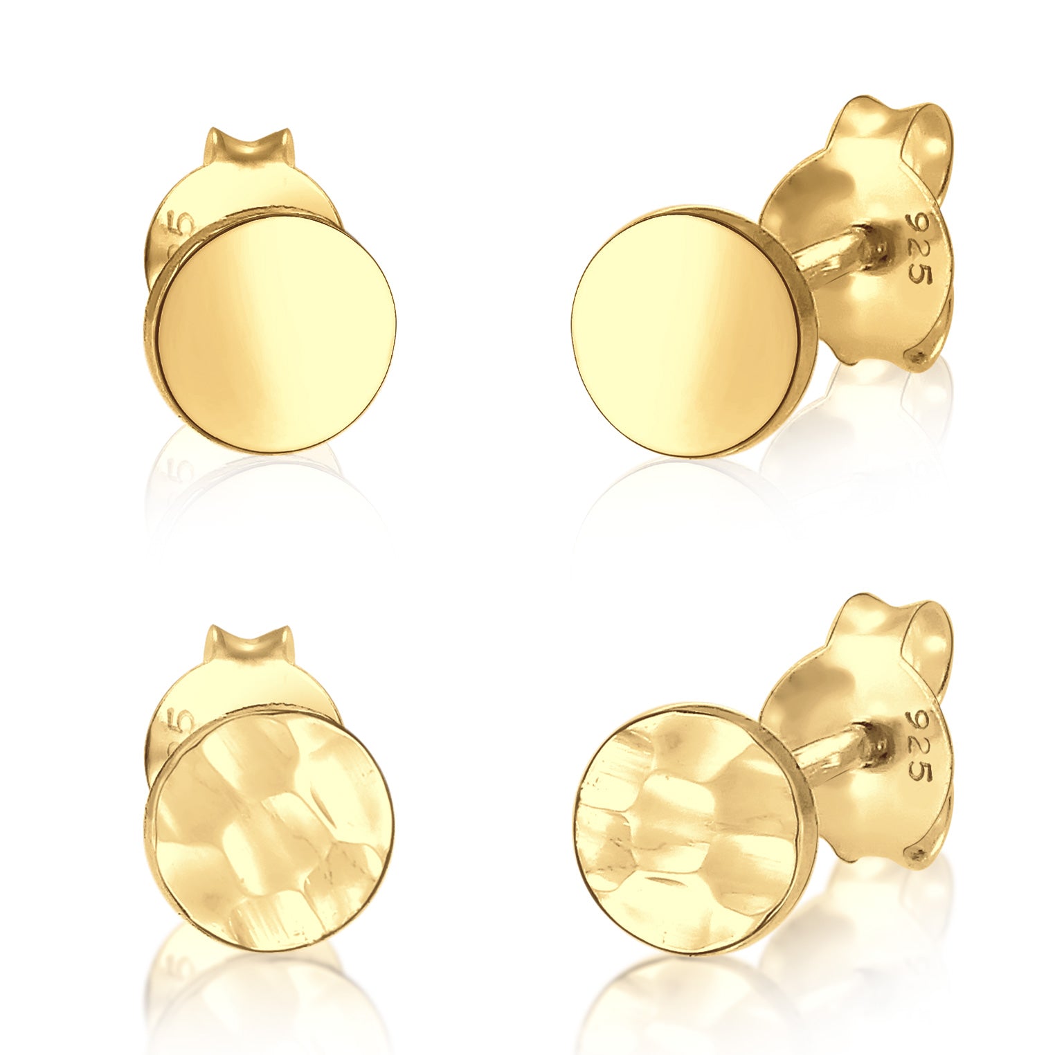 Gold - Elli | Ohrringset Geo | 925 Sterling Silber vergoldet