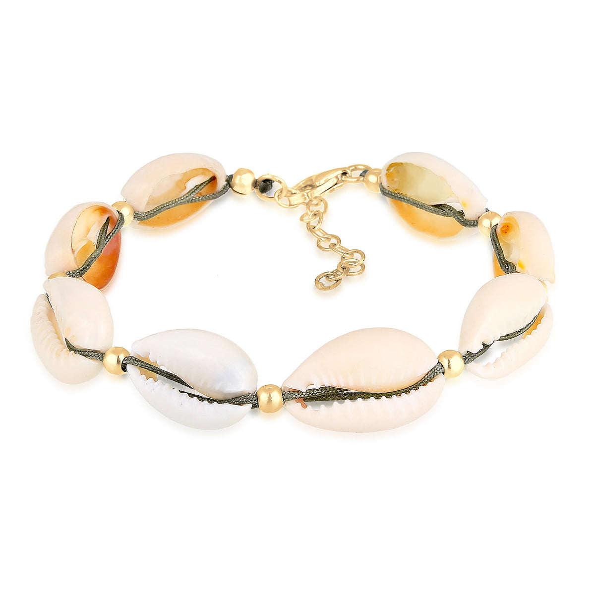 Gold - Elli | Glieder-Armband Muschel | 925 Sterling Silber vergoldet