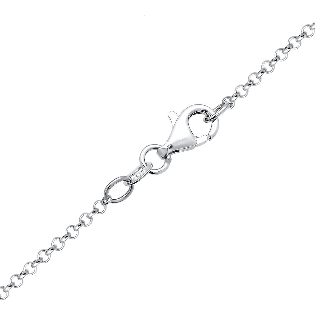 Silber - Elli | Layer-Halskette Plättchen | Mit Kristallen von Swarovski® (Weiß) | 925 Sterling Silber
