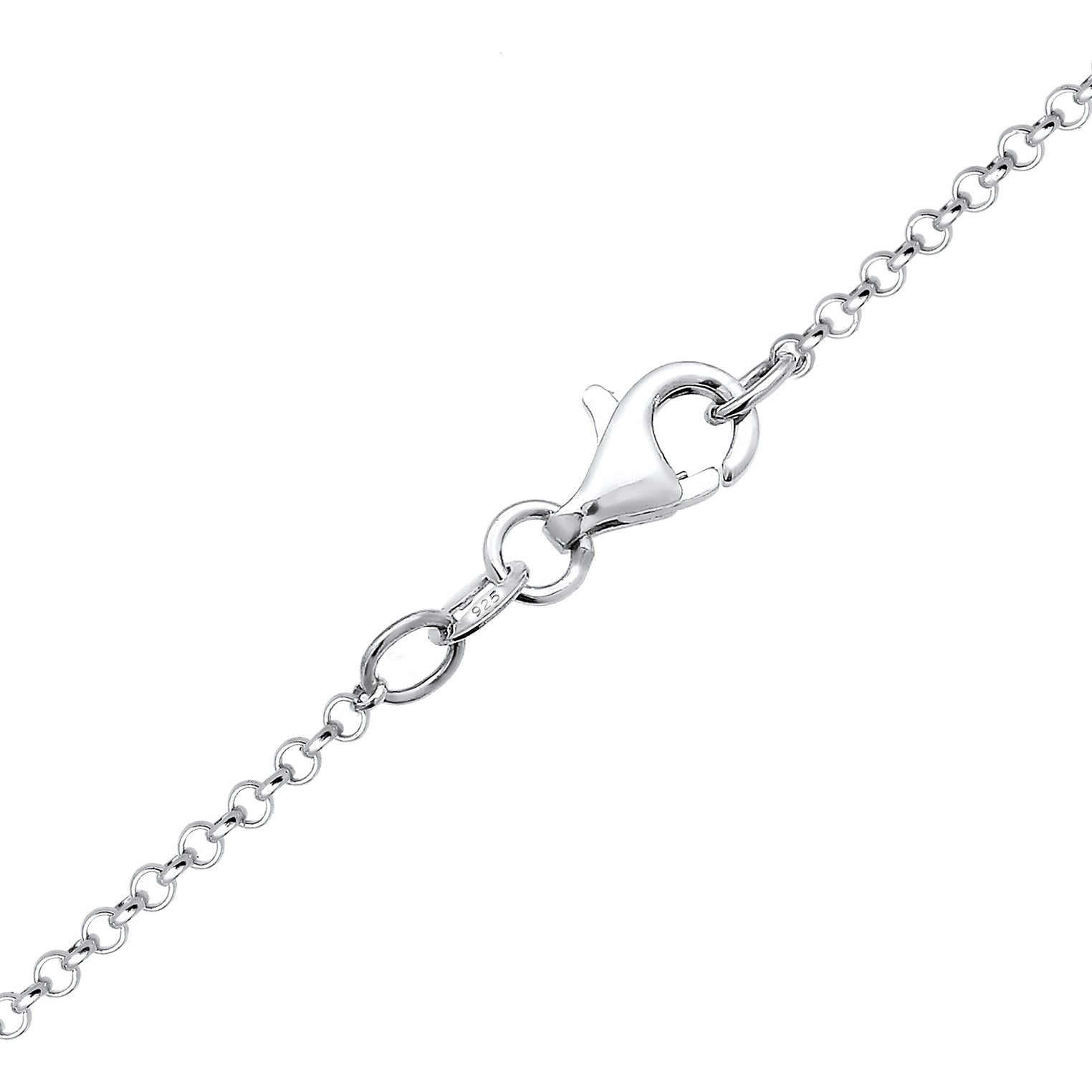 Silber - Elli | Layer-Halskette Plättchen | Mit Kristallen von Swarovski® (Weiß) | 925 Sterling Silber