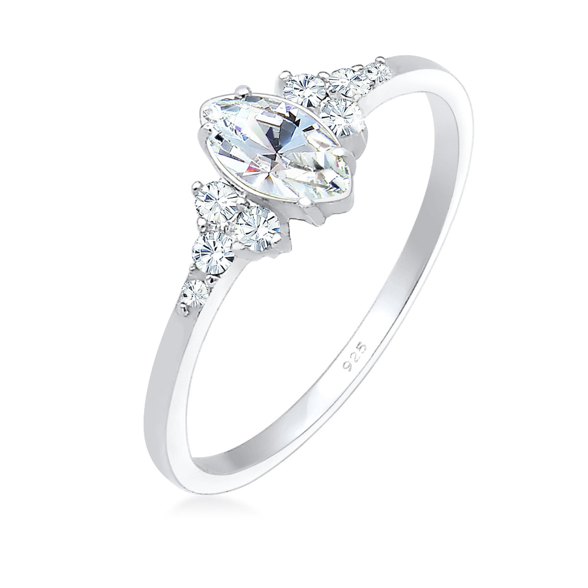 Silber - Elli | Verlobungsring | Mit Kristallen von Swarovski® (Weiß) | 925er Sterling Silber
