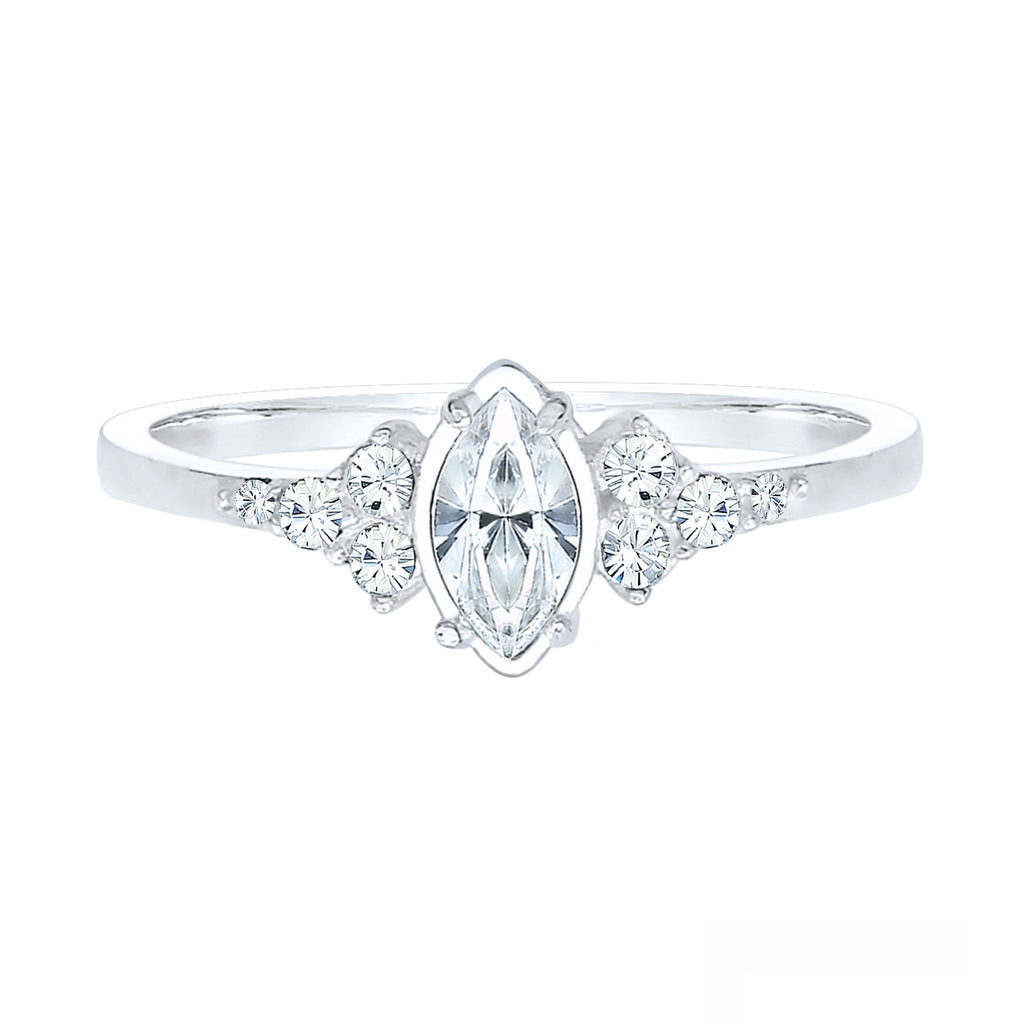 Silber - Elli | Verlobungsring | Mit Kristallen von Swarovski® (Weiß) | 925er Sterling Silber