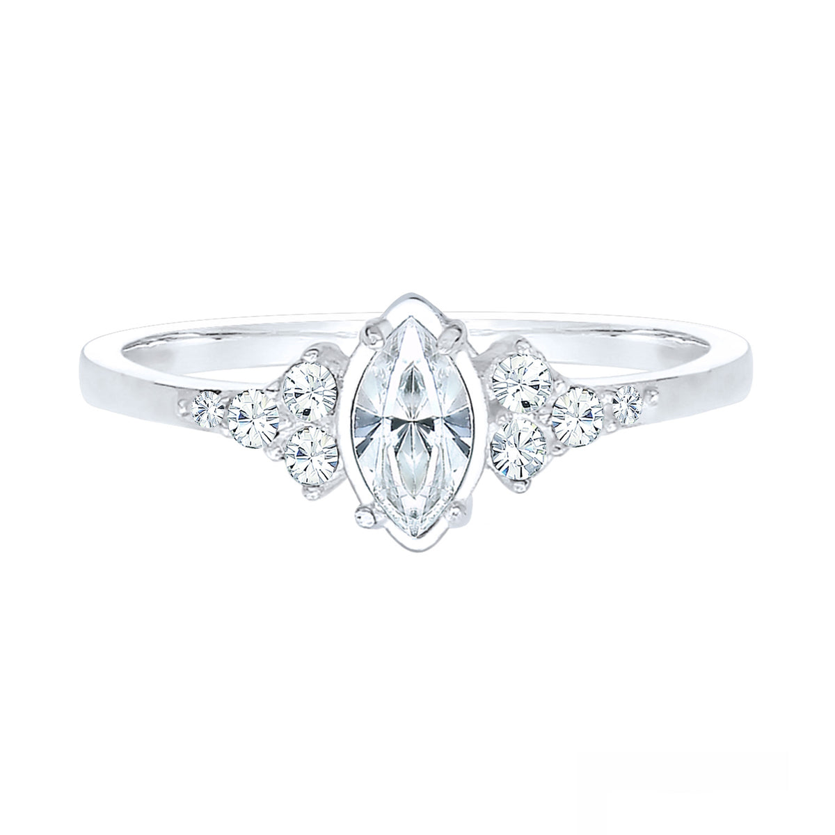Silber - Elli | Verlobungsring | Mit Kristallen von Swarovski® (Weiß) | 925er Sterling Silber