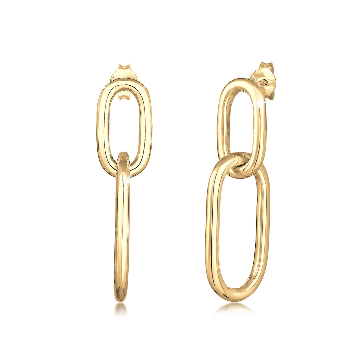 Gold - Elli | Ohrhänger Geo | 925 Sterling Silber vergoldet