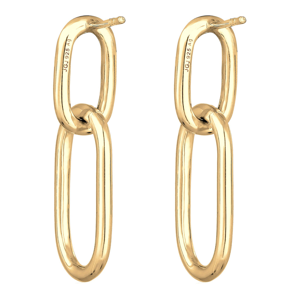 Gold - Elli | Ohrhänger Geo | 925 Sterling Silber vergoldet