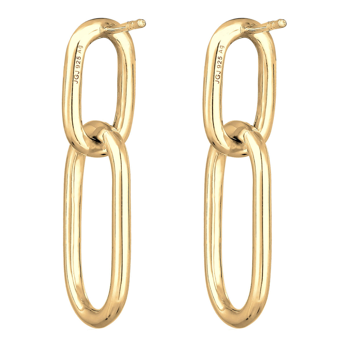 Gold - Elli | Ohrhänger Geo | 925 Sterling Silber vergoldet