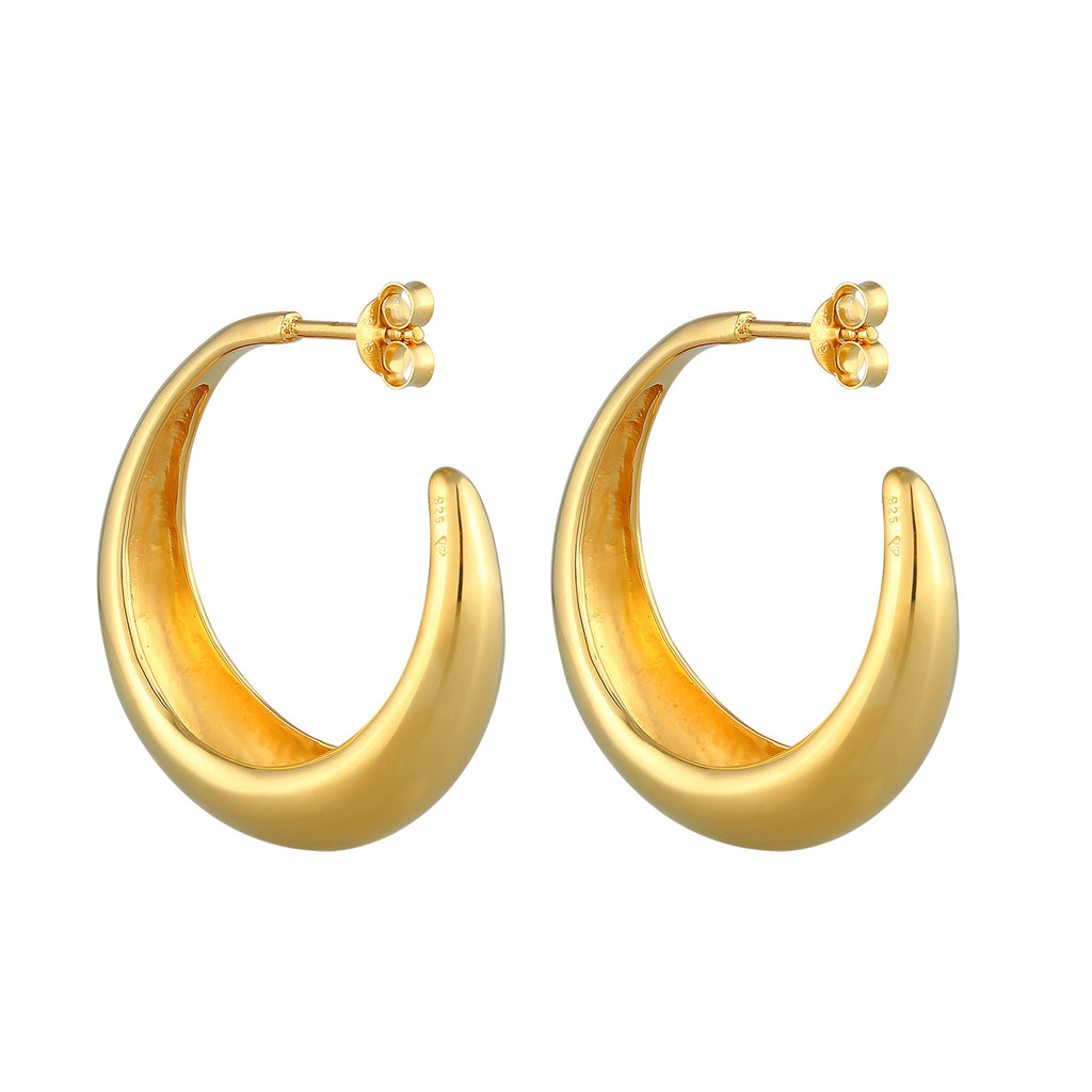 Gold - Elli | Creole | 925 Sterling Silber vergoldet