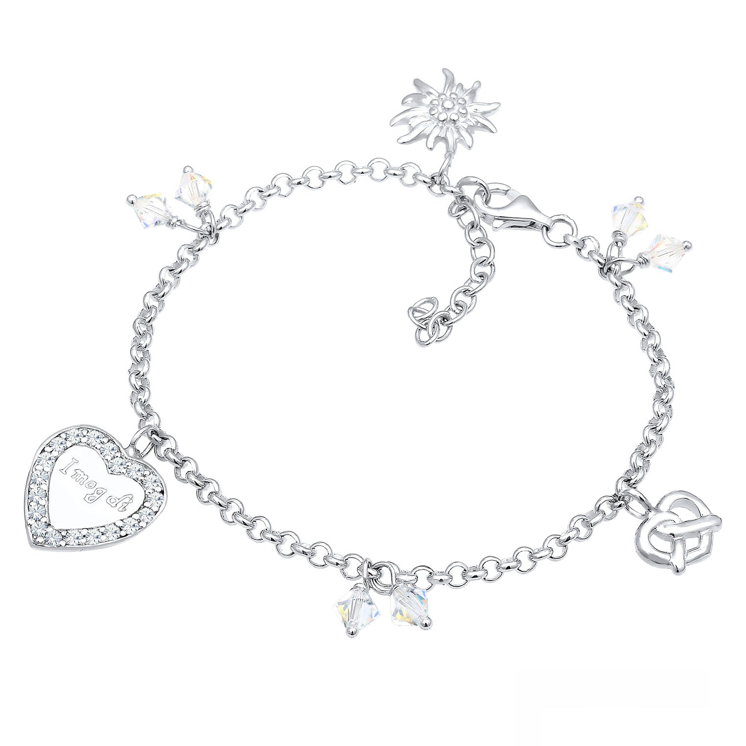 Silber - Elli | Armband | Mit Kristallen von Swarovski® (Weiß) | 925er Sterling Silber