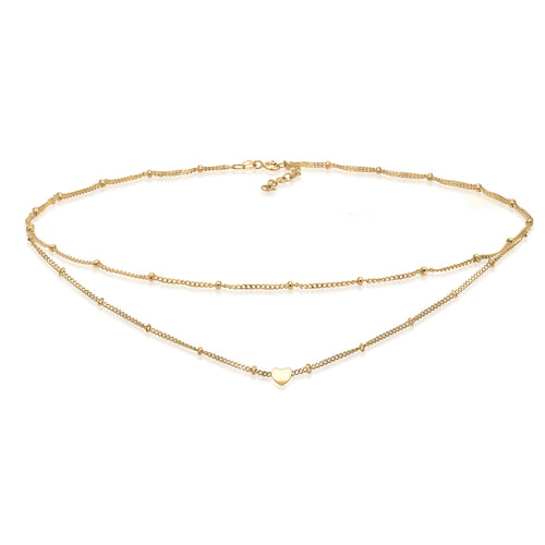 Gold - Elli | Layer-Choker | 925 Sterling Silber vergoldet