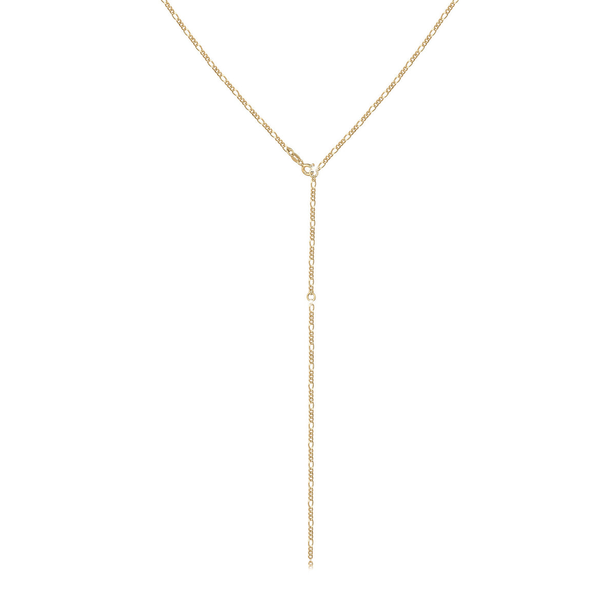 Gold - Elli | Figaro-Y-Halskette | 925er Sterling Silber vergoldet