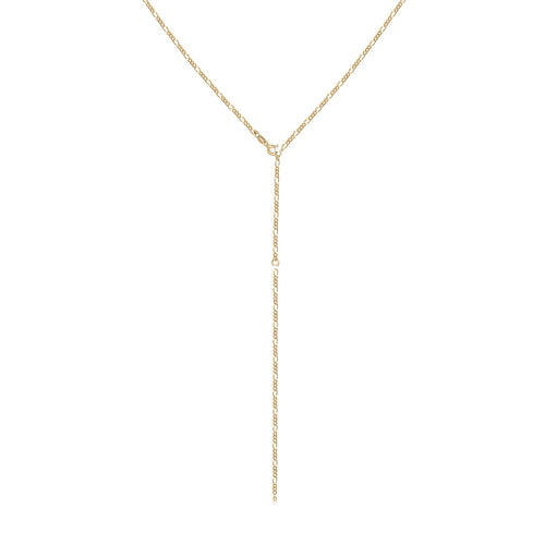 Gold - Elli | Figaro-Y-Halskette | 925er Sterling Silber vergoldet