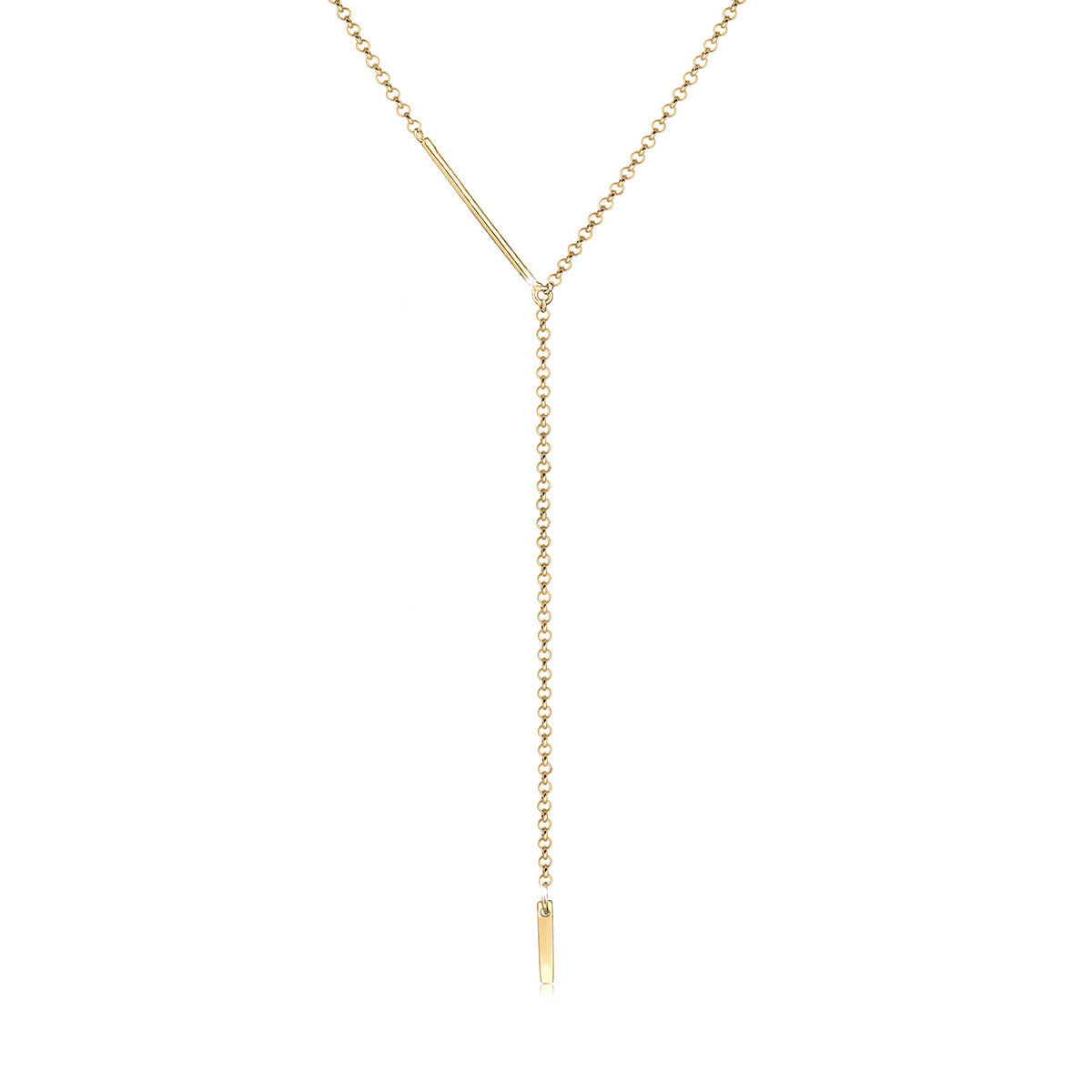 Gold - Elli | Y-Halskette Geo | 925 Sterling Silber vergoldet