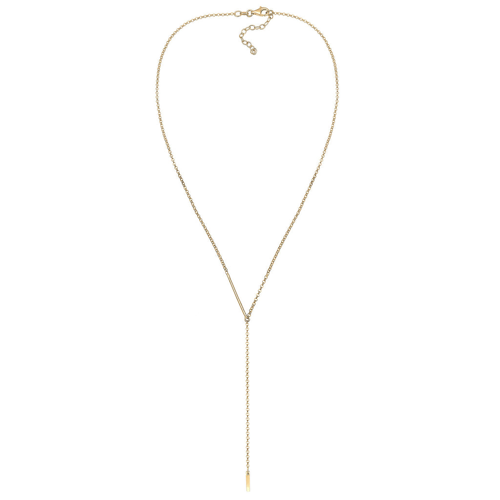 Gold - Elli | Y-Halskette Geo | 925 Sterling Silber vergoldet