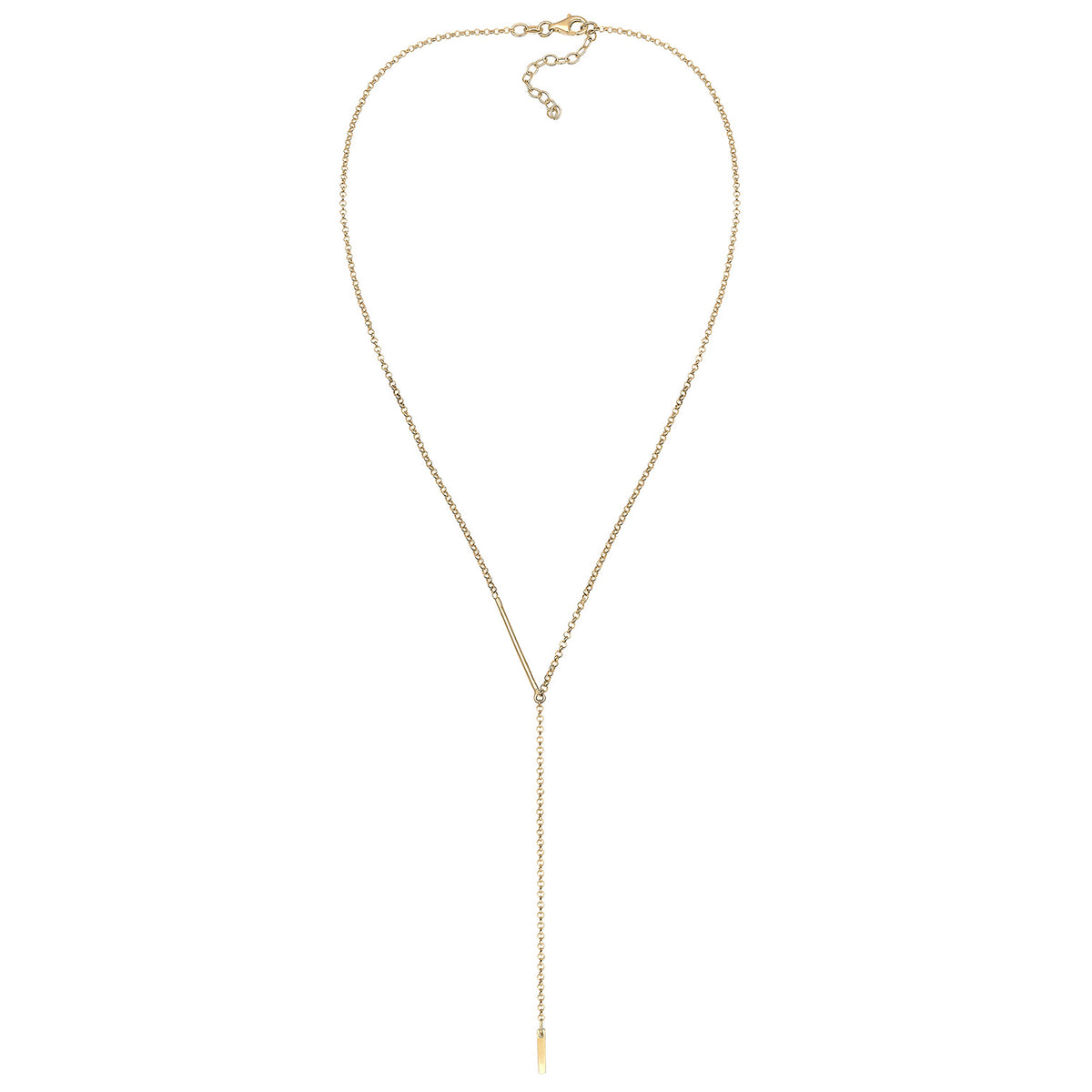 Gold - Elli | Y-Halskette Geo | 925 Sterling Silber vergoldet