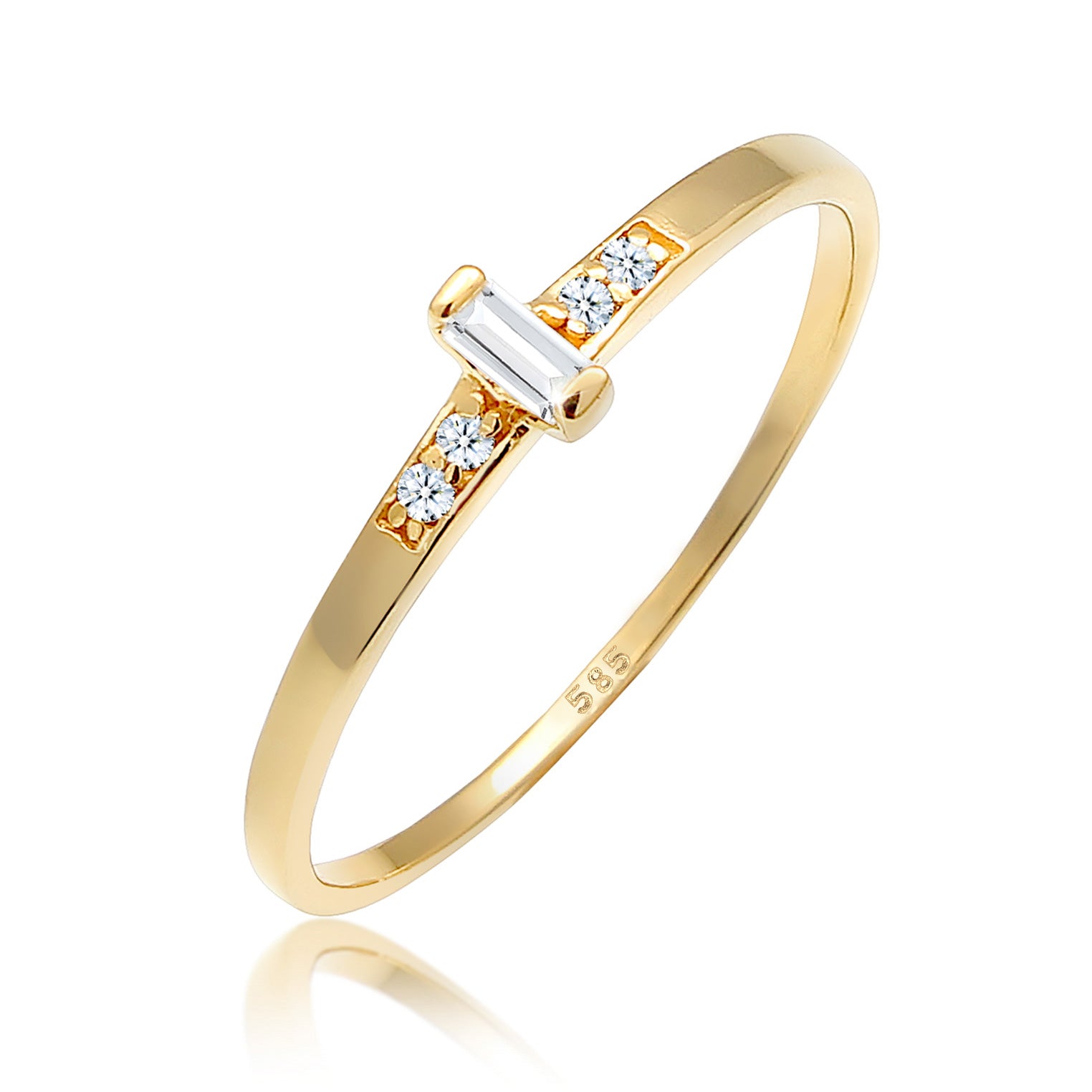 Gold - Elli DIAMONDS | Verlobungsring | Diamant ( Weiß, 0,02 ct ) | 585 Gelbgold