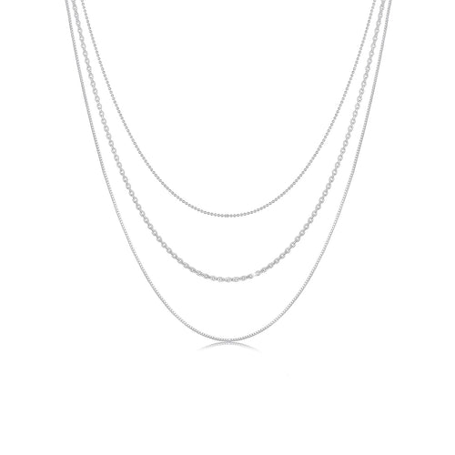 Silber - Elli | Layer-Halskette Basic Chains | 925er Sterling Silber