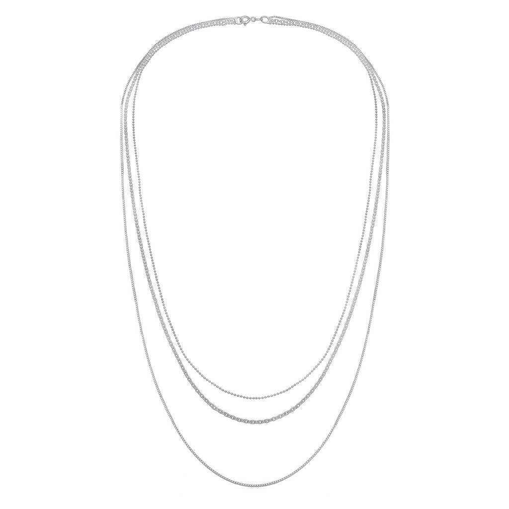 Silber - Elli | Layer-Halskette Basic Chains | 925er Sterling Silber
