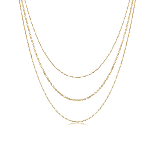Gold - Elli | Venezianer-Layer-Halskette | 925 Sterling Silber vergoldet