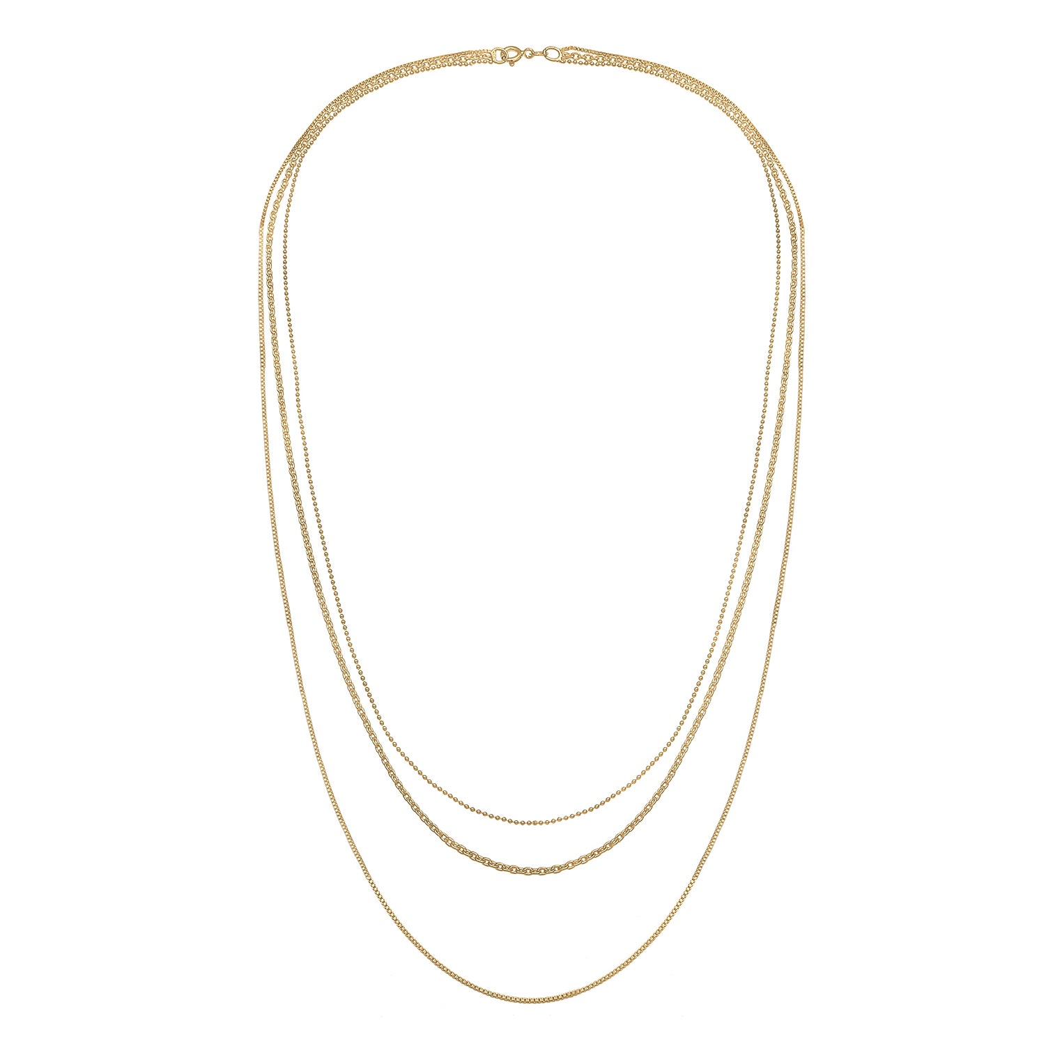 Gold - Elli | Venezianer-Layer-Halskette | 925 Sterling Silber vergoldet