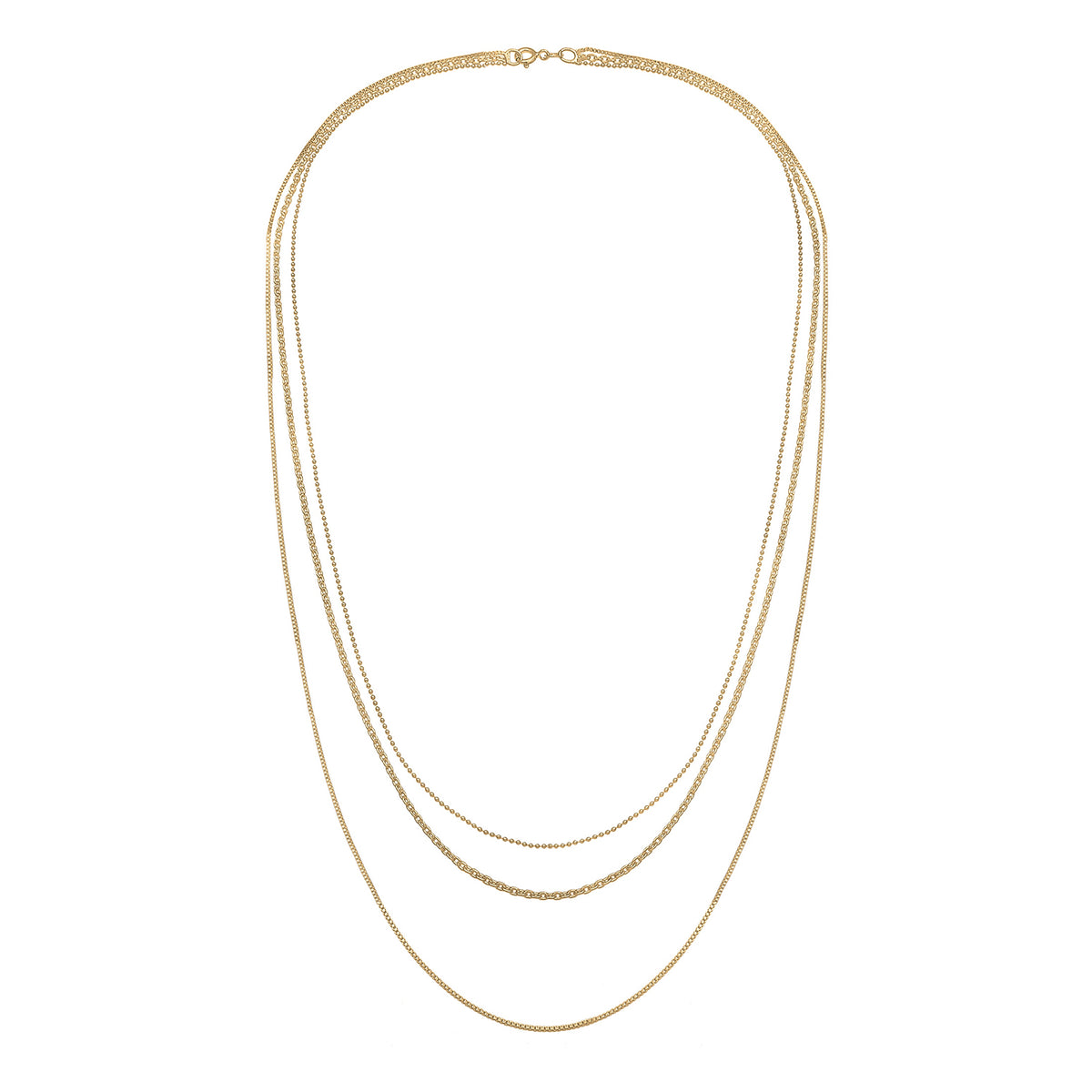 Gold - Elli | Venezianer-Layer-Halskette | 925 Sterling Silber vergoldet