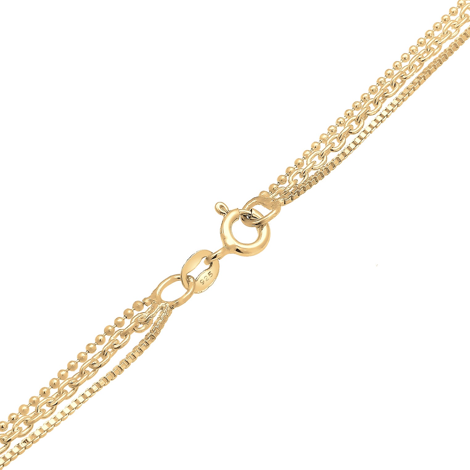 Gold - Elli | Venezianer-Layer-Halskette | 925 Sterling Silber vergoldet