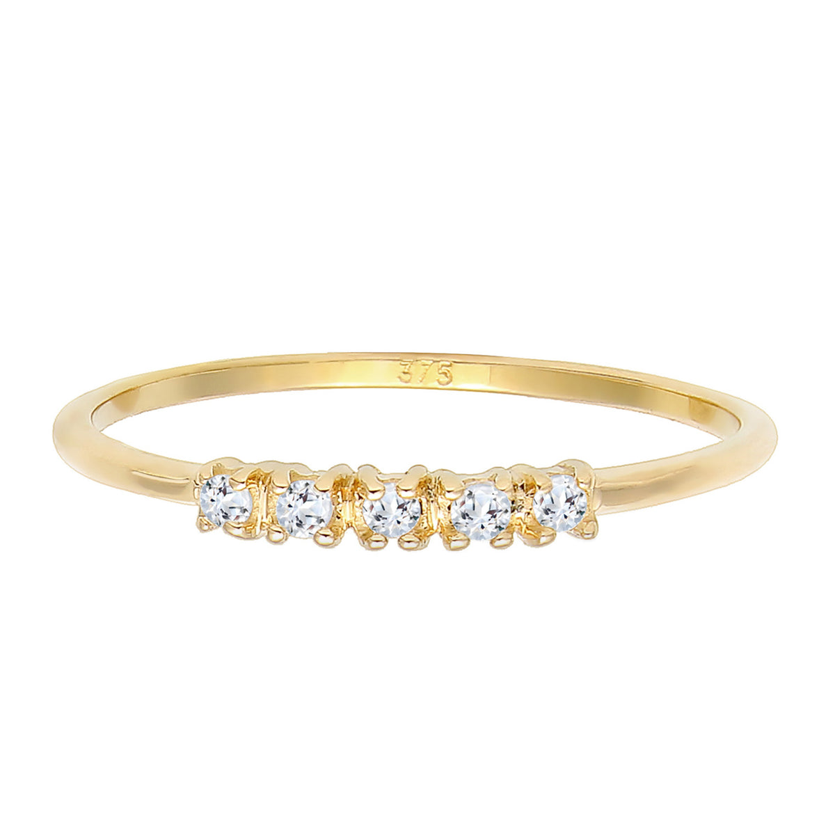 Gold - Elli PREMIUM | Verlobungsring | Topas ( Weiß ) | 375 Gelbgold