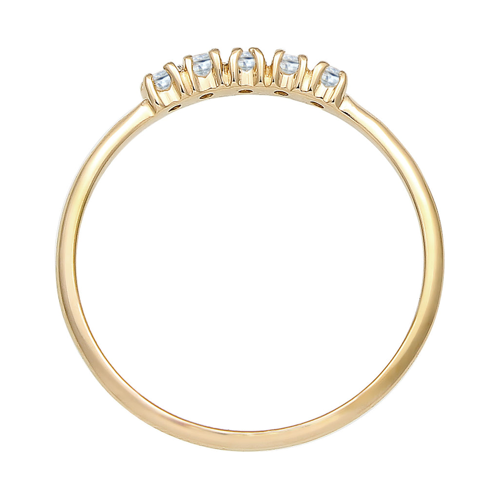 Gold - Elli PREMIUM | Verlobungsring | Topas ( Weiß ) | 375 Gelbgold
