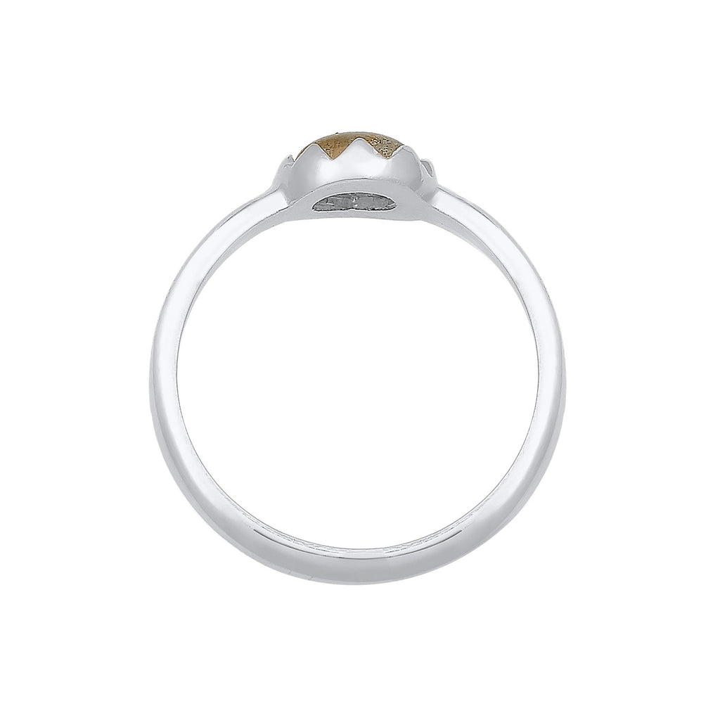 Silber - Elli | Verlobungsring | Labradorit ( Grau ) | 925er Sterling Silber